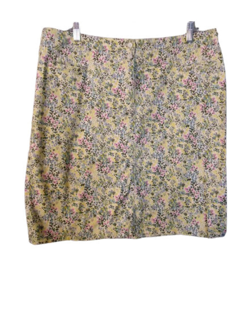 J. Jill Live In Chino Skirt Womens Size 12 Multicolor Ditzy Floral Stretch